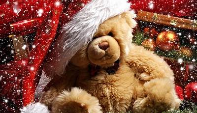 Cute Christmas Teddy Bear Wallpaper