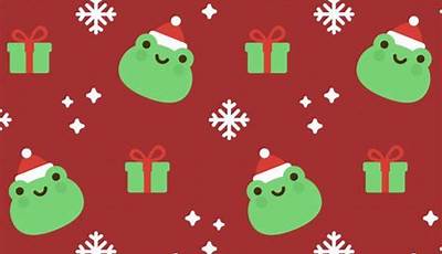 Cute Frog Christmas Wallpaper
