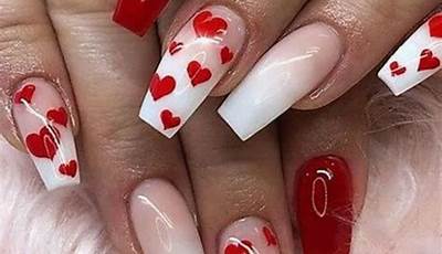 Cute Valentines Day Nails Acrylic Almond Pink
