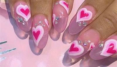 Cute Y2K Valentines Nails