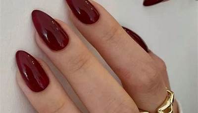 Dark Red Fall Nails French