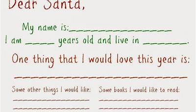 Dear Santa Letter Printable