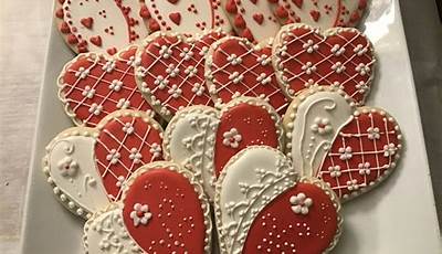 Decorated Valentine Cookies Royal Icing