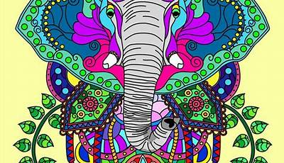 Dibujos Bonitos Para Imprimir A Color De Mandalas De Elefantes