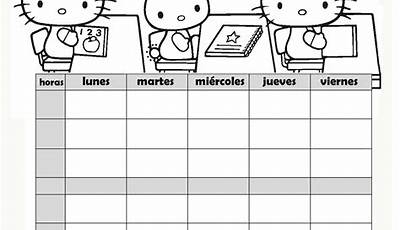 Dibujs Para Colorear E Imprimir De Horarios Escolares