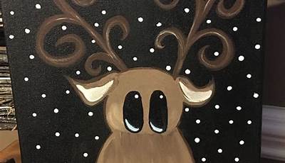 Diy Christmas Paintings On Canvas Kid Gift Ideas
