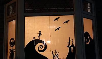 Diy Halloween Window Decorations Nightmare Before Christmas