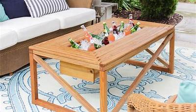 Diy Outdoor Coffee Table With Drink Cooler