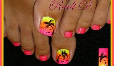 Fall Beach Toe Nails