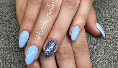 Fall Blue Nails Almond