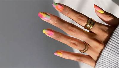 Fall Color Rainbow Nails