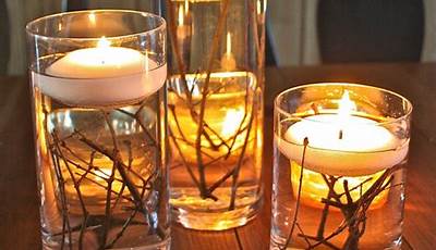 Fall Floating Candle Centerpieces Table Decorations