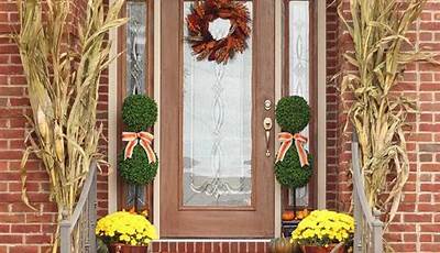 Fall Front Porch Decor Pillars