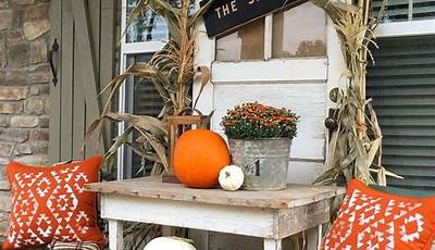 Fall Front Porch Decor With Old Chair