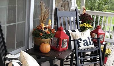 Fall Front Porch Decor With Rocking Chair