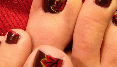 Fall Leaf Toe Nails