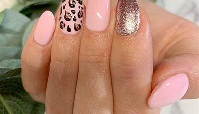 Fall Leopard Nails Pink