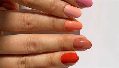 Fall Multi Color Nails Orange