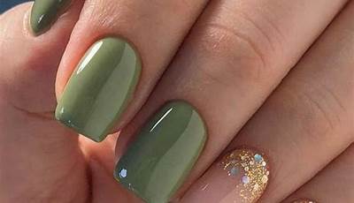 Fall Nail Art Olive Green