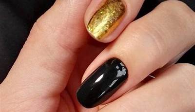 Fall Nail Design With Gold