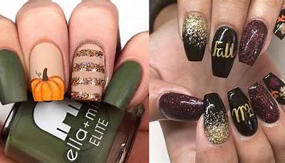 Fall Nail With Design
