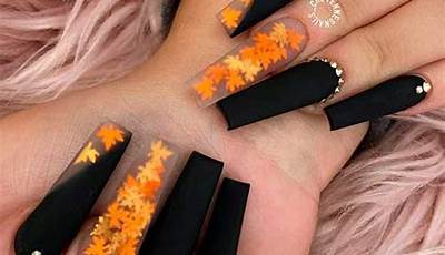 Fall Nails Coffin Black