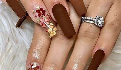 Fall Nails Coffin Brown