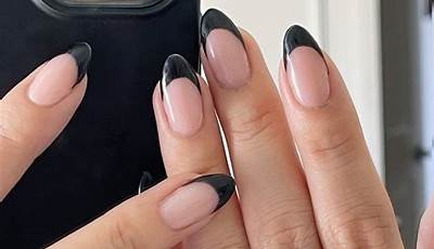 Fall Nails French Tip Black