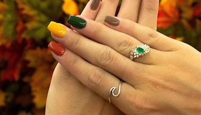 Fall Nails Multi Colored