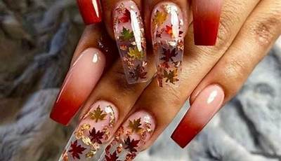 Fall Nails With Leaves