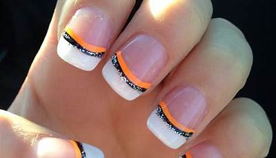 Fall Orange French Tip Nails