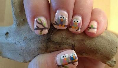 Fall Owl Nail Art