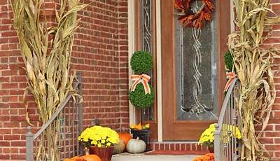 Fall Porch Decor Brick Steps