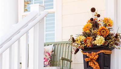 Fall Porch Decor For Blue House