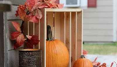 Fall Porch Decor With Crates
