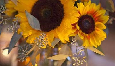 Fall Sunflower Wedding Table Centerpieces