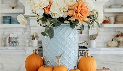 Fall Table Centerpieces Blue And Orange