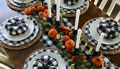 Fall Table Centerpieces Buffalo Plaid