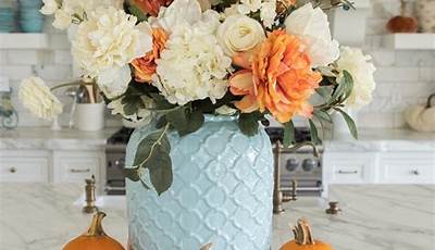 Fall Table Centerpieces With Blue
