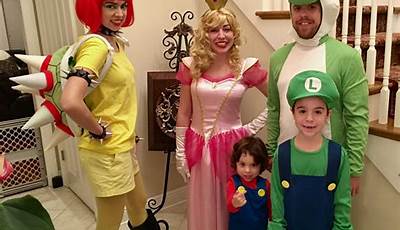Family Halloween Costumes Mario Brothers