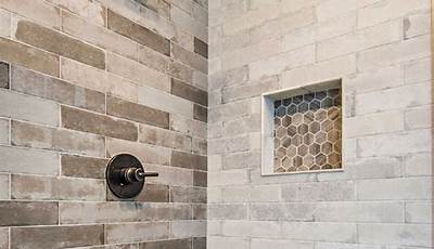 Farmhouse Bathroom Tile Shower Ideas Accent Wall