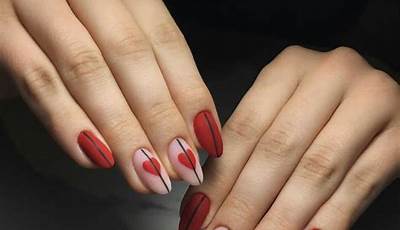 February Nails Ideas Valentines Day Red And Black