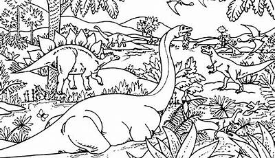Fondo Selva Dinosaurios Colorear Imprimir