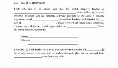 Free Sample Letter To Notify Tenant Of Sale Of Property