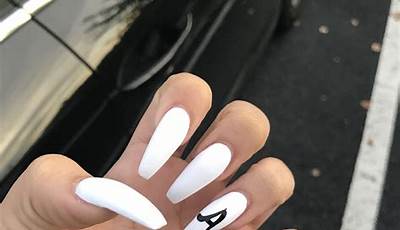 French Tips With Letters Nails