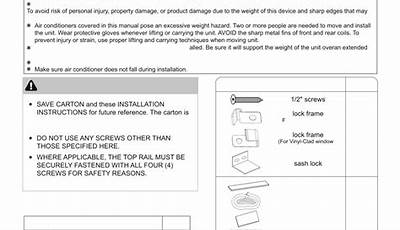 Frigidaire Air Conditioner Installation Manual