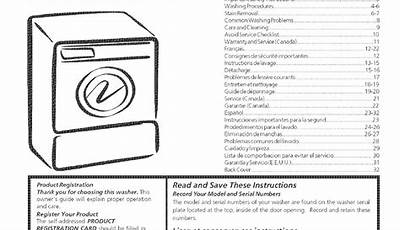 Frigidaire Gallery Series Front Load Washer Manual