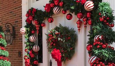 Front Door Christmas Decoration Ideas Pinterest