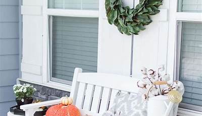 Front Porch Bench Fall Decor