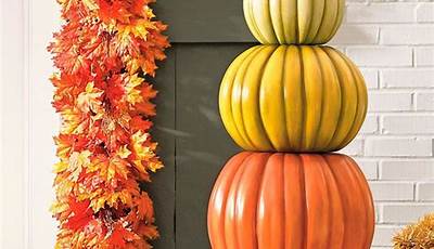 Front Porch Fall Decor Pumpkin Topiary